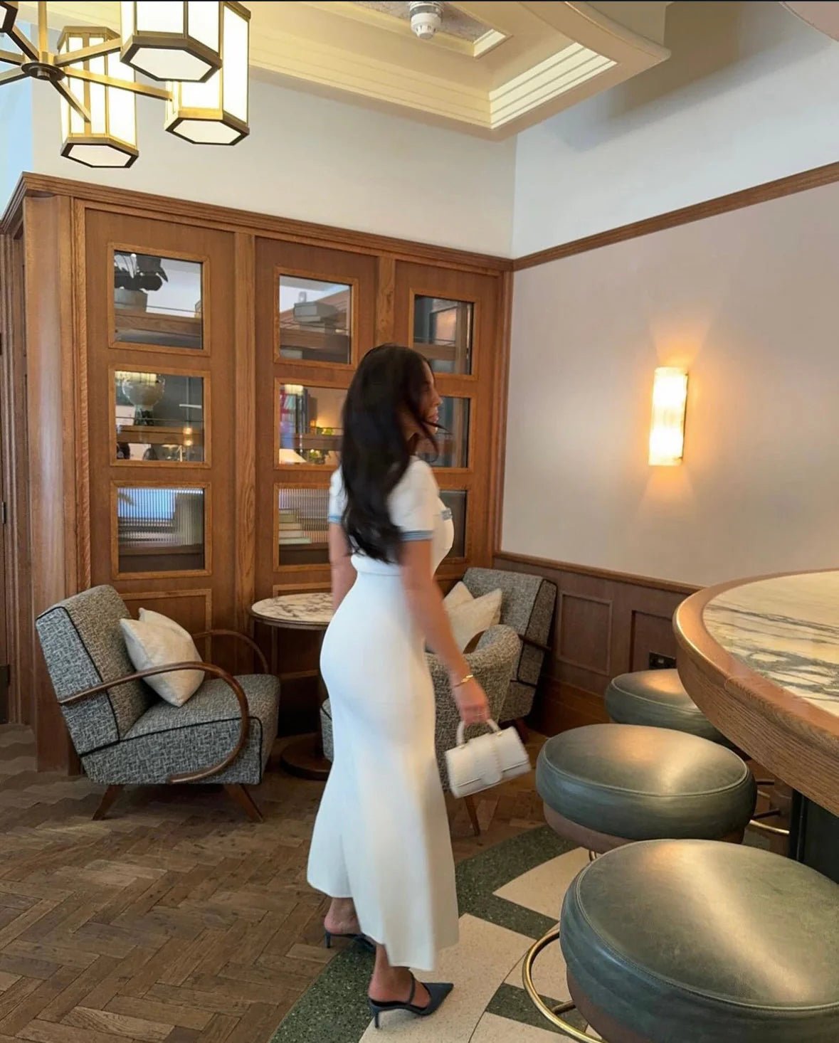 AMALYA Sommerkleid - Weiß & Blau - SoleilVibe