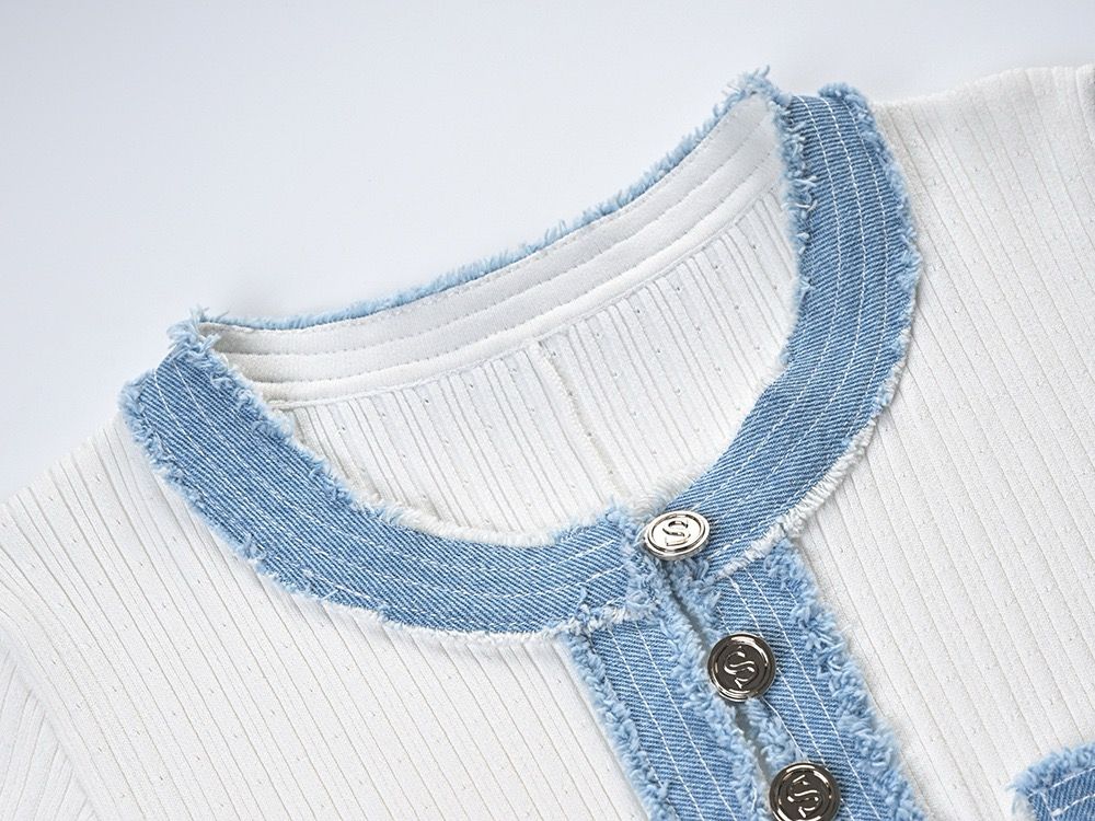 AMALYA Sommerkleid - Weiß & Blau - SoleilVibe