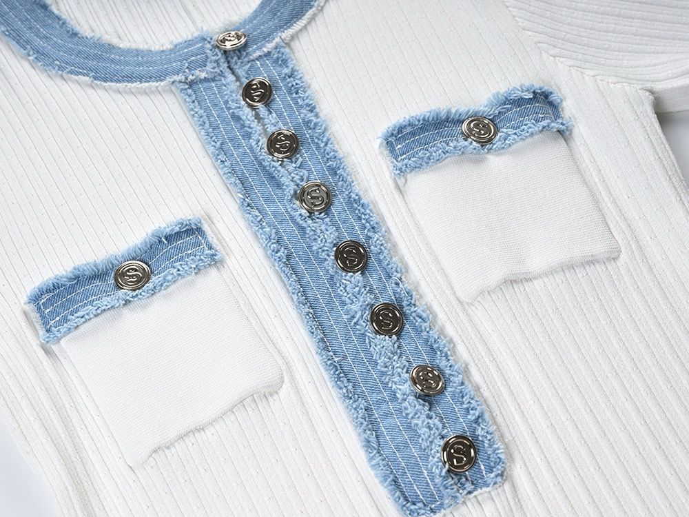 AMALYA Sommerkleid - Weiß & Blau - SoleilVibe