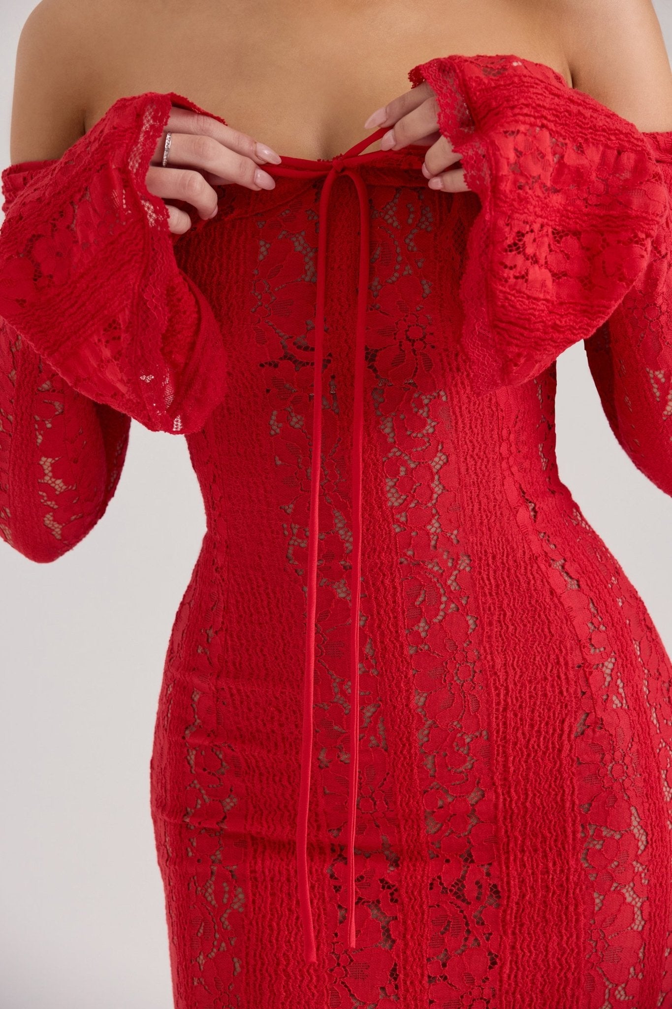 ASRA Vintage floral lace off shoulder maxi dress - SoleilVibe